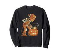 Halloween Welding Skeleton Carving Pumpkin Humor Design Sweatshirt
