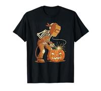 Halloween Welding Skeleton Carving Pumpkin Humor Design T-Shirt