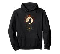 Halloween Werewolf Howling Full Moon Spooky Men Graphic Pullover Hoodie
