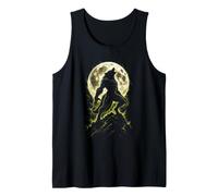 Halloween Werewolf Howling Full Moon Spooky Men Graphic Tank Top