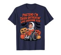 Halloween Wheelchair Costume Handicap Joke Vintage Retro Art T-Shirt