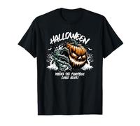 Halloween Where The Pumpkins Come Alive Eerie Round Moon T-Shirt