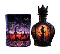 Halloween Whiskey Bottle, 2025 New Magic Potion Style Whiskey Bottle, Gothic Vampire Elixir Decanter for Wine, Whiskey, Unique Gift for Collectors (A+C)
