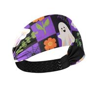 Halloween White no slip gym headbands for women Elastic sweat band for women for washing face Workouts Cycling Yoga accesorios para el cabello de mujeres