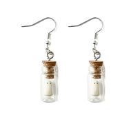 Halloween White Spectre in Glass Bottle Makes Dark Earrings for Women Girls Unique Jewelry Gift Glow Dark Spectre Earrings Jewelry