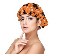 halloween white spooky Silk Bonnet for Sleeping Women Men - Adjust Satin Bonnet for Sleeping, Soft Comfrt Hair Bonnet for Sleeping