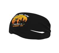 Halloween Who are You Calling A Scared Cat Headbands Men Women Non Slip Wicking Sports Sweatband for Gym Basketball Yoga Hairbands