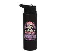 Halloween Why Be A Princess When You Can Be A Pirate Girls Stainless Steel Insulated Water Bottle