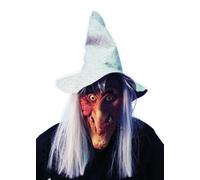 Halloween Wicked Scary Witch Fancy Dress Horror Cosplay Mask With Hair