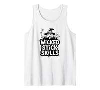 Halloween Wicked Stick Skills Broom Witch Tank Top