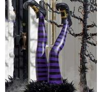 Halloween Wicked Witch Legs Prop,15.60" Fake Witch Legs with Red High Heels,Halloween Decorations Witch Legs Halloween Ornament Fake Legs for Halloween Party Favor Indoor Outdoor Home Decor (Purple)