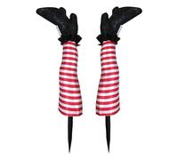 Halloween Wicked Witch Legs Yard Stake Outdoor Decorations 17In Realistic Witch Legs Decor Fearless of Wind and Rain Indoor Outdoor Home Lawn Party Decor (A)