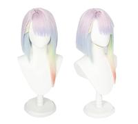 Halloween Wig Cosplay Anime Cyberpunk Edgerunners Lucy Cos Role Playing Pink Blue Yellow Gradient Women's Costume Hair Wigs for Women Girls Party Daily Wear