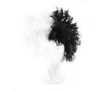 Halloween Wig Evil Dog Lady - Two Tone Black and White Wig Fancy Dress Accessory (Bob Wig)