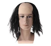 Halloween Wigs Bald Hair Masquerade Funny Cosplay Prop Black/White Costumes Accessories Dresses Clothes Festival Rave Dress for Women Men Kids Girls Boys Scary