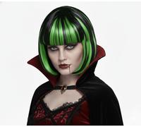 Halloween Wigs For Women - Ladies Vampire Wig Black and Green Wig Vampires Fancy Dress Costume Accessories