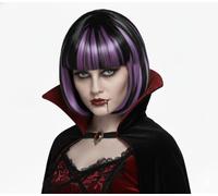 Halloween Wigs For Women - Ladies Vampire Wig Black and Purple Wig Vampires Fancy Dress Costume Accessories