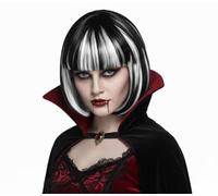 Halloween Wigs For Women - Ladies Vampire Wig Black and White Wig Vampires Fancy Dress Costume Accessories