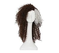 Halloween Wigs, Halloween Wig 20 Inch Long Brown Curly Hair Wig for Women Natural Synthetic Wigs Crazy Dress Cosplay Costume Accessory