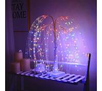 Halloween Willow Tree Lights, LED Black with Adjustable Branches, USB & Battery Operated, Indoor Outdoor Table Decor for Halloween Party Home (White Willow,Colorful Light)