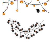 Halloween Willow Vine Lights - 54 LED Pumpkin String Garland | Waterproof Twig Wall Decor & Outdoor Indoor Lighting for Holiday Mirror, Porch, Garden, Bedroom, Staircase, Terrace, Window Decoration