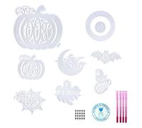 Halloween Wind Pendant Drop Mold Pumpkin Witch Pendant Wall Hanging Charm Silicone Mold Molds for Resin Casting