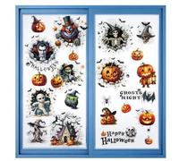 Halloween Window Clings - Cute Spooky Ghost, Haunted House & Pumpkin Decals, Reusable Static Stickers for Glass Doors & Windows, Indoor & Outdoor Fall Decor for Kids, Home & Party Supplies