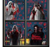Halloween Window Clings Stickers - 8 Sheets Window Clings Decals, Reusable Double Sided Stickers, Decals with Ghost Female Ghost for Party Decoration, Indoor & Outdoor Home Decor