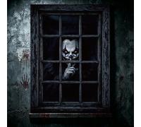 Halloween Window Curtain Clown Backdrop - Fright Night Party Decorations | Halloween Clown Decor, Halloween Window Backdrop, Horror Party Prop, Creepy Clown Decor Photo Booth Background