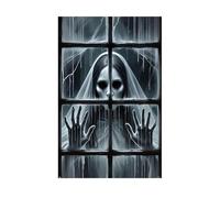 Halloween Window Cutters - Spooky Door Poster Decoration | Haunted Wall Banner Porch Apartment Interior Party Festival Decoration Scary Scene Props p