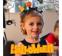 Halloween Window Decorations Halloween Head Wear Pumpkin Headband Headpiece Day Of The Dead Decoration Accessories LED Lights Headwear Hair Hoop For Women Men Boys Girls (Black, 21x20x5cm)
