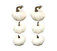 Halloween Window Decorations Halloween Outdoor 6pcs White Artificial Pumpkins Fall Thanksgiving Home Modern Sculpture Ornaments (Coffee, One Size)