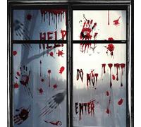 Halloween Window Decorations Halloween Window Stickers Bloody Hands Realistic Shadow Wall Stickers Hallowee n Window Clings Reusable Creepy Window Treatment Wall Decor
