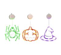 Halloween Window Lights - ABS, Suction Cup Light,Energy-Efficient | 3 Pieces Suction Cup Lights, Pumpkin Halloween Decor For Home Window Yard Bedroom School Cafe Porch Patio Classroom