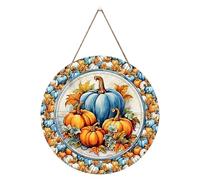 Halloween Window Lights Halloween Wooden Sign Thanksgiving Wooden Sign Decoration Door Party Atmosphere Props Door Pendant House Living Room Decorations (Orange, 20x20x0. 3cm)