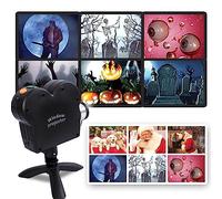 Halloween Window Projector, Outdoor Christmas Projector, Halloween Led Holographic Projection Lamp, 6 Halloween Movies, 6 Christmas Movies, for Window Garden Halloween Christmas Decor