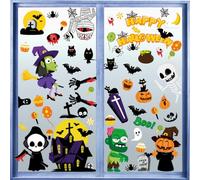 Halloween Window Stickers,9 Pieces Halloween Window Decals,Skeleton Cling Decals,HalloweenWindow Decoration,for Haunted House,Secret Room,Bar,Home Party Decoration,20x30cm