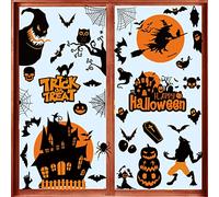 Halloween Window Stickers - 98pcs Monster Ghost Pumpkin Clings, Double Sided Decals for Kids Party Supplies