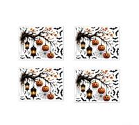 Halloween Window Stickers for static Cling 30x40cm Pumpkin Bat Black | For glass for windows or mirrors Peel-and-stick design suits living room or bedroom Long-lasting PVC material