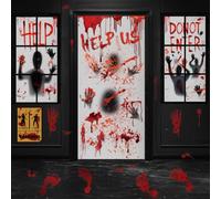 Halloween Window Stickers, Large Bloody Handprint Wall Stickers, Scary Decorations for Door, Haunted House, Zombie Party, for Halloween Party
