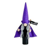 Halloween Wine Bag, Wine Bottle Cover | Purple Gnome Black Witch Bottle Cover - Cute Decorative Wine Bottle Lids, Halloween Wine Bottle Holder for Cre