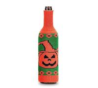 Halloween Wine Bottle Cover Pumpkin Skull Spiders Knitting Bags Decoration Reusable Sleeve Witch Table Decor Halloween Holder Skull Pumpkin Decoration Party Supplies