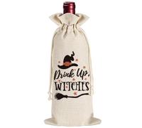 Halloween Wine Gift Bag, Drink Up Witches Sack for Halloween Party Decor