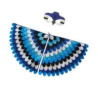 Halloween Wings Costume - Gradient Fairy Cosplay Back Wing Accessory, Dress Up Party Outfit Prop | Skin Friendly Lightweight Peafowl Inspired Design, Colorful Decorative Item,