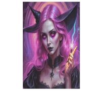 Halloween Witch 1000 Piece Jigsaw Puzzle- Brain Teaser Game for Adults & Children - Educational Activities Wooden Jigsaws 78×53cm