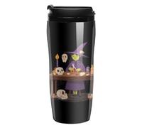 Halloween Witch and Black Cat Travel Mug with Lid Coffee Cup 350ml