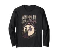 Halloween Witch Assuming I'm Just an Old Lady Women Funny Long Sleeve T-Shirt