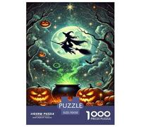 Halloween Witch Banquet Jigsaw Puzzles Puzzle for Adults Kids. 1000 Piece Interesting Impossible Challenge Toy Educational Games Home Decoration for Adults& Kids Age 14 Years Up 70x50cm/1000pcs