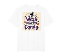 Halloween Witch Better Have My Candy Trick or Treat Fun T-Shirt, Men's Big and Tall, White, 4X Tall