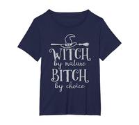 Halloween Witch Bitch Wicca Witchcraft Pagan Wiccan Women T-Shirt, Women's Plus, Navy Blue, 4X